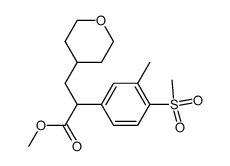 2-(4-methanesulfonyl-3-methyl-phenyl)-3-(tetrahydro-pyran-4-yl)-propionic acid methyl ester结构式