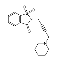 1,1-dioxo-2-(4-piperidin-1-yl-but-2-ynyl)-1,2-dihydro-1λ6-benzo[d]isothiazol-3-one结构式