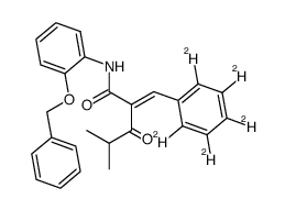 N-2-Benzyloxyphenyl α-Benzilidene-d5 Isobutyrylacetamide Structure