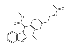 methyl α-[1-(2-acetoxyethyl)-3-ethyl-1,2,5,6-tetrahydro-4-pyridyl]-1-indoleacetate结构式