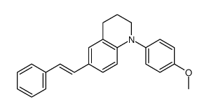 1-(4-methoxyphenyl)-6-(2-phenylethenyl)-3,4-dihydro-2H-quinoline结构式