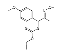 1-(ethoxythiocarbonylsulfanyl)-1-(4-methoxyphenyl)-2-propanone oxime Structure