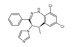 7,9-dichloro-4,5-dihydro-4R-(1H-imidazol-1-yl)-5R-methyl-3-phenyl-1H-1,2-benzodiazepine Structure