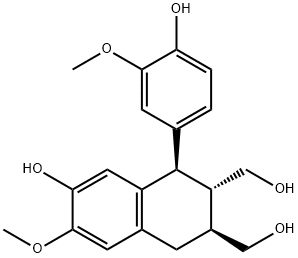 2,3-Naphthalenedimethanol, 1,2,3,4-tetrahydro-7-hydroxy-1-(4-hydroxy-3-methoxyphenyl)-6-methoxy-, (1R,2S,3S)- structure
