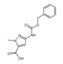 1-methyl-3-benzyloxy-carbonylamino-pyrazole-5-carboxylic acid结构式