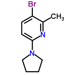 3-bromo-2-methyl-6-pyrrolidin-1-yl-pyridine structure