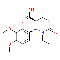 (2R,3R)-2-(3,4-DIMETHOXYPHENYL)-1-ETHYL-6-OXOPIPERIDINE-3-CARBOXYLIC ACID结构式