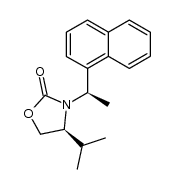 (S)-4-isopropyl-3-((R)-1-(naphthalen-1-yl)ethyl)oxazolidin-2-one结构式