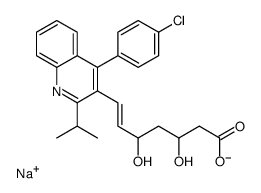 sodium,(E)-7-[4-(4-chlorophenyl)-2-propan-2-ylquinolin-3-yl]-3,5-dihydroxyhept-6-enoate结构式