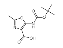 5-tert-Butoxycarbonylamino-2-methyl-oxazole-4-carboxylic acid Structure