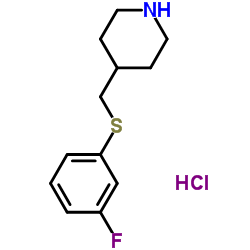 4-(3-Fluoro-phenylsulfanylmethyl)-piperidine hydrochloride结构式