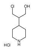 3-chloro-2-piperidin-4-ylpropan-1-ol,hydrochloride结构式