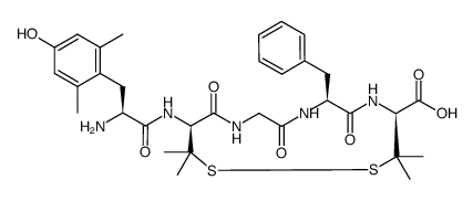 enkephalin, 2,6-dimethyl-Tyr(1)-Pen(2,5)-结构式