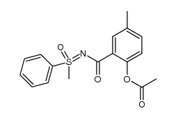 N-[2-acetoxy-5-methylbenzoyl]-S-methyl-S-phenylsulfoximine结构式