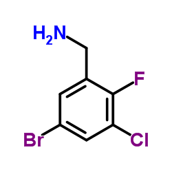 1-(5-Bromo-3-chloro-2-fluorophenyl)methanamine结构式