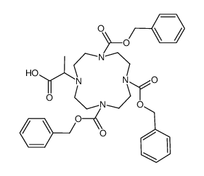 1,4,7-tris-(benzyloxycarbonyl)-10-(1-carboxyethyl)-1,4,7,10-tetraazacyclododecane Structure