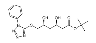 tert-butyl (3R,5S)-3,5-dihydroxy-6-(1-phenyltetrazole-5-sulfanyl)hexanoate Structure