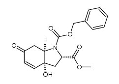 (2S,3aR,7aR)-3a-hydroxy-6-oxo-2,3,3a,6,7,7a-hexahydroindole-1,2-dicarboxylic acid 1-benzyl ester 2-methyl ester Structure