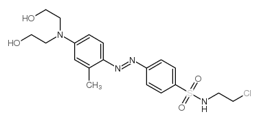 p-[[4-[bis(2-hydroxyethyl)amino]-o-tolyl]azo]-N-(2-chloroethyl)benzenesulphonamide结构式