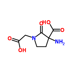 1-Pyrrolidineacetic acid,3-amino-3-carboxy-2-oxo- Structure