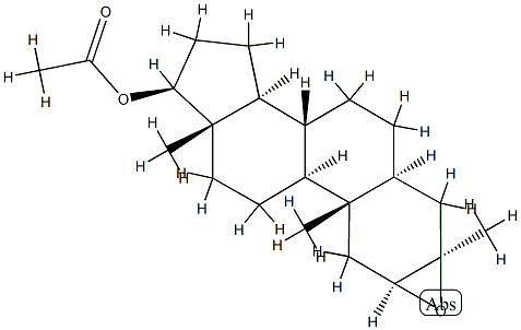 2β,3β-Epoxy-3-methyl-5α-androstan-17β-ol acetate structure