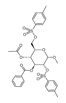 .alpha.-D-Glucopyranoside, methyl, 4-acetate 3-benzoate 2,6-bis(4-methylbenzenesulfonate) structure