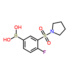 (4-fluoro-3-(pyrrolidin-1-ylsulfonyl)phenyl)boronic acid Structure
