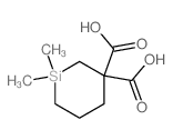 1,1-dimethylsilinane-3,3-dicarboxylic acid Structure