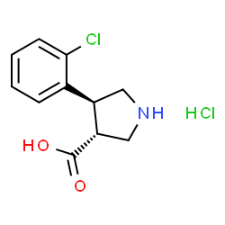 trans-4-(2-Chlorophenyl)pyrrolidine-3-carboxylic acid hydrochloride structure