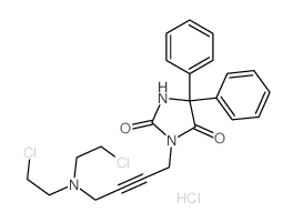 2,4-Imidazolidinedione,3-[4-[bis(2-chloroethyl)amino]-2-butyn-1-yl]-5,5-diphenyl-, hydrochloride (1:1) picture