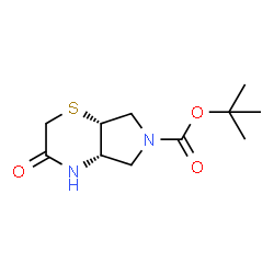 (4aS,7aR)-叔-丁基 3-氧亚基六氢吡咯并[3,4-b][1,4]噻嗪-6(2H)-甲酸基酯结构式
