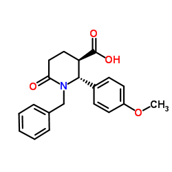 (2R,3R)-1-Benzyl-2-(4-methoxyphenyl)-6-oxo-3-piperidinecarboxylic acid Structure