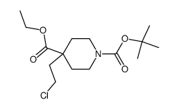 1-tert-butyl 4-ethyl 4-(2-chloroethyl)piperidine-1,4-dicarboxylate结构式