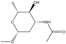 Methyl 3-(acetylamino)-2,3,6-trideoxy-β-D-arabino-hexopyranoside结构式