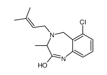 6-chloro-3-methyl-4-(3-methylbut-2-enyl)-3,5-dihydro-1H-1,4-benzodiazepin-2-one Structure