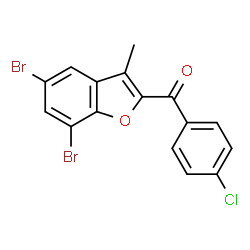 (4-Chlorophenyl)(5,7-dibromo-3-methyl-1-benzofuran-2-yl)methanone结构式