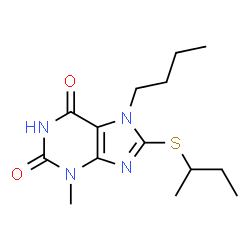 7-butyl-8-(sec-butylthio)-3-methyl-3,7-dihydro-1H-purine-2,6-dione structure