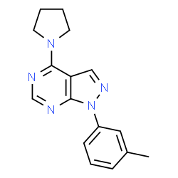 1-(3-methylphenyl)-4-(pyrrolidin-1-yl)-1H-pyrazolo[3,4-d]pyrimidine结构式