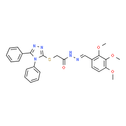2-[(4,5-diphenyl-4H-1,2,4-triazol-3-yl)sulfanyl]-N'-[(E)-(2,3,4-trimethoxyphenyl)methylidene]acetohydrazide Structure