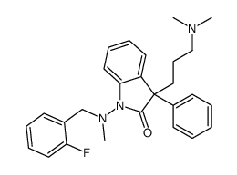 3-[3-(dimethylamino)propyl]-1-[(2-fluorophenyl)methyl-methylamino]-3-phenylindol-2-one结构式