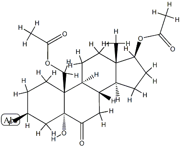 17β,19-Bis(acetyloxy)-3β-fluoro-5-hydroxy-5α-androstan-6-one结构式