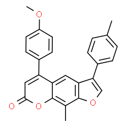 5-(4-methoxyphenyl)-9-methyl-3-(4-methylphenyl)furo[3,2-g]chromen-7-one结构式