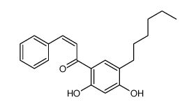 1-(5-hexyl-2,4-dihydroxyphenyl)-3-phenylprop-2-en-1-one结构式