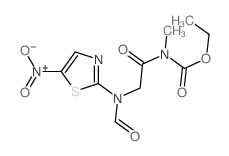 ethyl N-[2-[formyl-(5-nitro-1,3-thiazol-2-yl)amino]acetyl]-N-methyl-carbamate结构式
