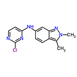 6-[N-(2-chloropyrimidin-4-yl)amino]-2,3-dimethyl-2H-indazole structure