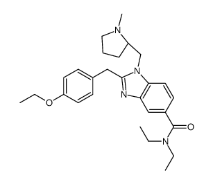 2-[(4-ethoxyphenyl)methyl]-N,N-diethyl-1-[(1-methylpyrrolidin-2-yl)methyl]benzimidazole-5-carboxamide Structure