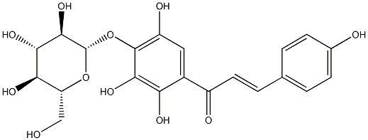 (E)-4'-(β-D-Glucopyranosyloxy)-2',3',4,5'-tetrahydroxychalcone structure