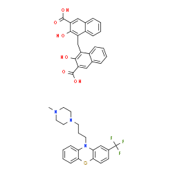 4,4'-methylenebis[3-hydroxy-2-naphthoic] acid, compound with 10-[3-(4-methyl-1-piperazinyl)propyl]-2-(trifluoromethyl)-10H-phenothiazine结构式