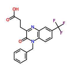 3-(4-Benzyl-3-oxo-7-trifluoromethyl-3,4-dihydro-quinoxalin-2-yl)-propionic acid Structure