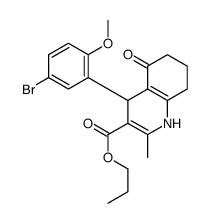 propyl 4-(5-bromo-2-methoxyphenyl)-2-methyl-5-oxo-4,6,7,8-tetrahydro-1H-quinoline-3-carboxylate结构式